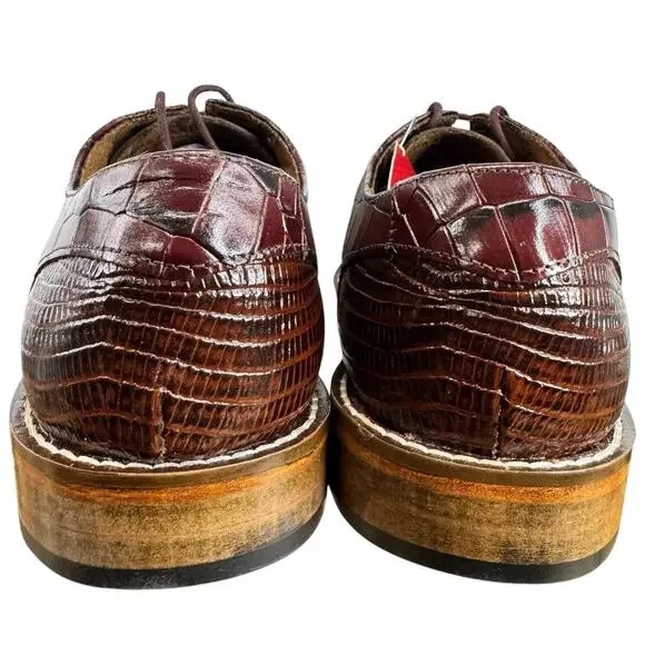 Mens Stacy Adams Shoes Crocodile Leather Print GABARDO 25681 Cognac US 9.5 Men main image 3